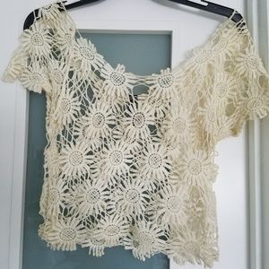 Lace Off White Crop Top